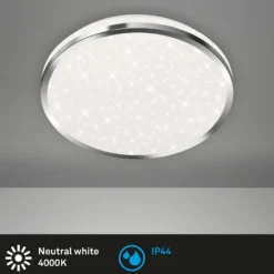 Acorus Plafón LED, IP44, decoración estrella, Ø 28 cm