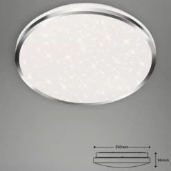 Acorus Plafón LED, IP44, decoración estrella, Ø 33 cm