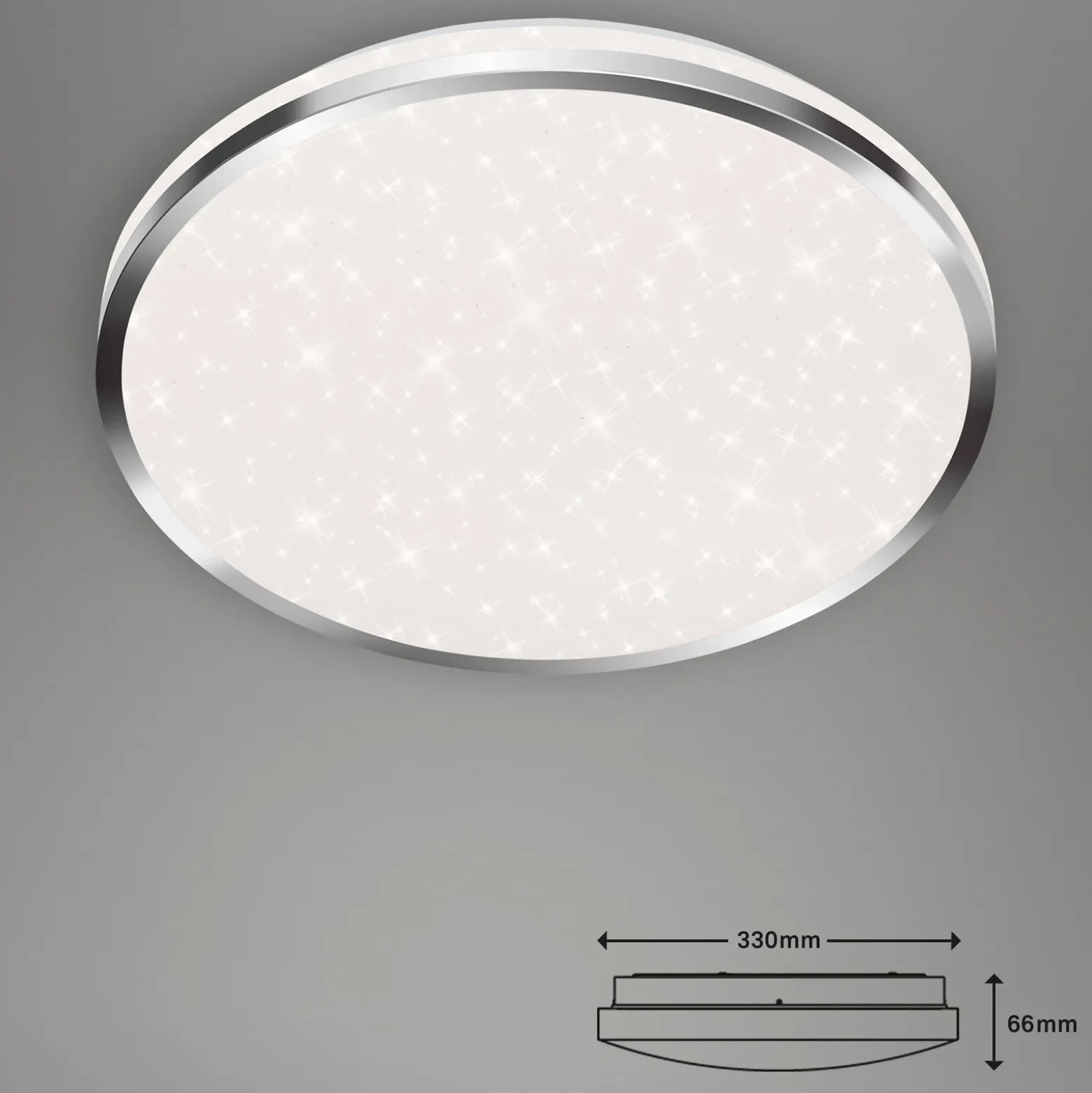Acorus Plafón LED, IP44, decoración estrella, Ø 33 cm