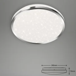 Acorus Plafón LED, IP44, decoración estrella, Ø 28 cm