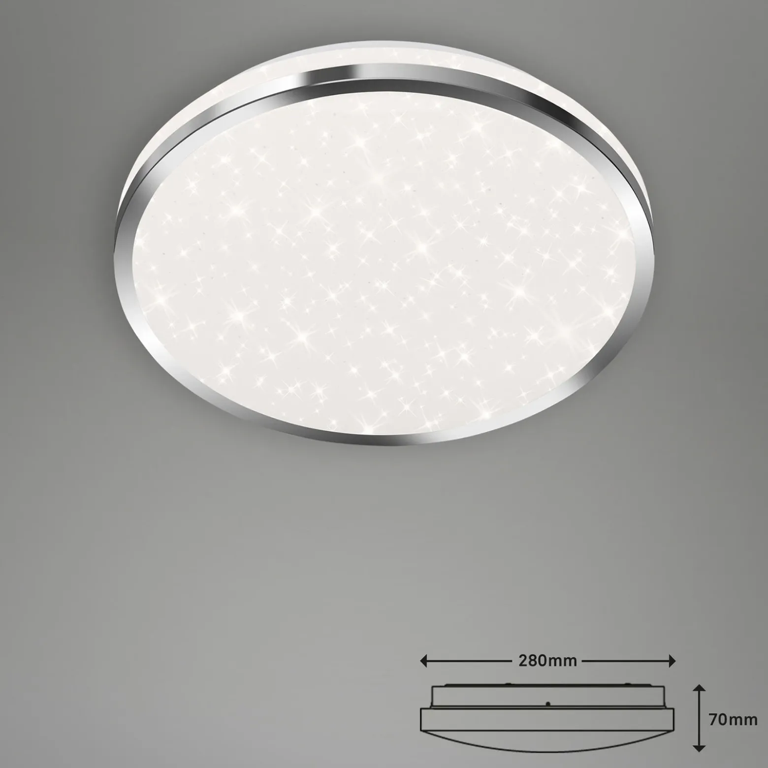 Acorus Plafón LED, IP44, decoración estrella, Ø 28 cm