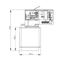 adaptador de enchufe riel trifásico D Line, negro, 1380 W
