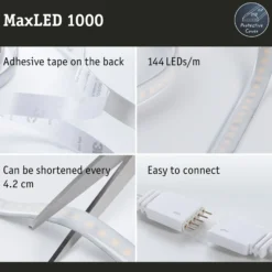 Alargador Paulmann MaxLED 1000, 2,5 m blanco cálido