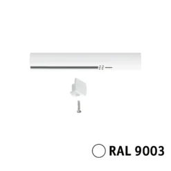 Alimentación de red URail, blanco señalización, máx. 1000 W, incl. tapa final