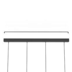 Almudaina lámpara colgante LED, negro, longitud 84 cm, 4 luces,