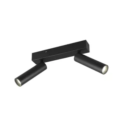 Ambala LED ceiling spotlight, 2 luces, negro, metal, CCT, atenuable