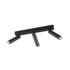 Ambala LED ceiling spotlight, 3 luces, negro, metal, CCT, atenuable