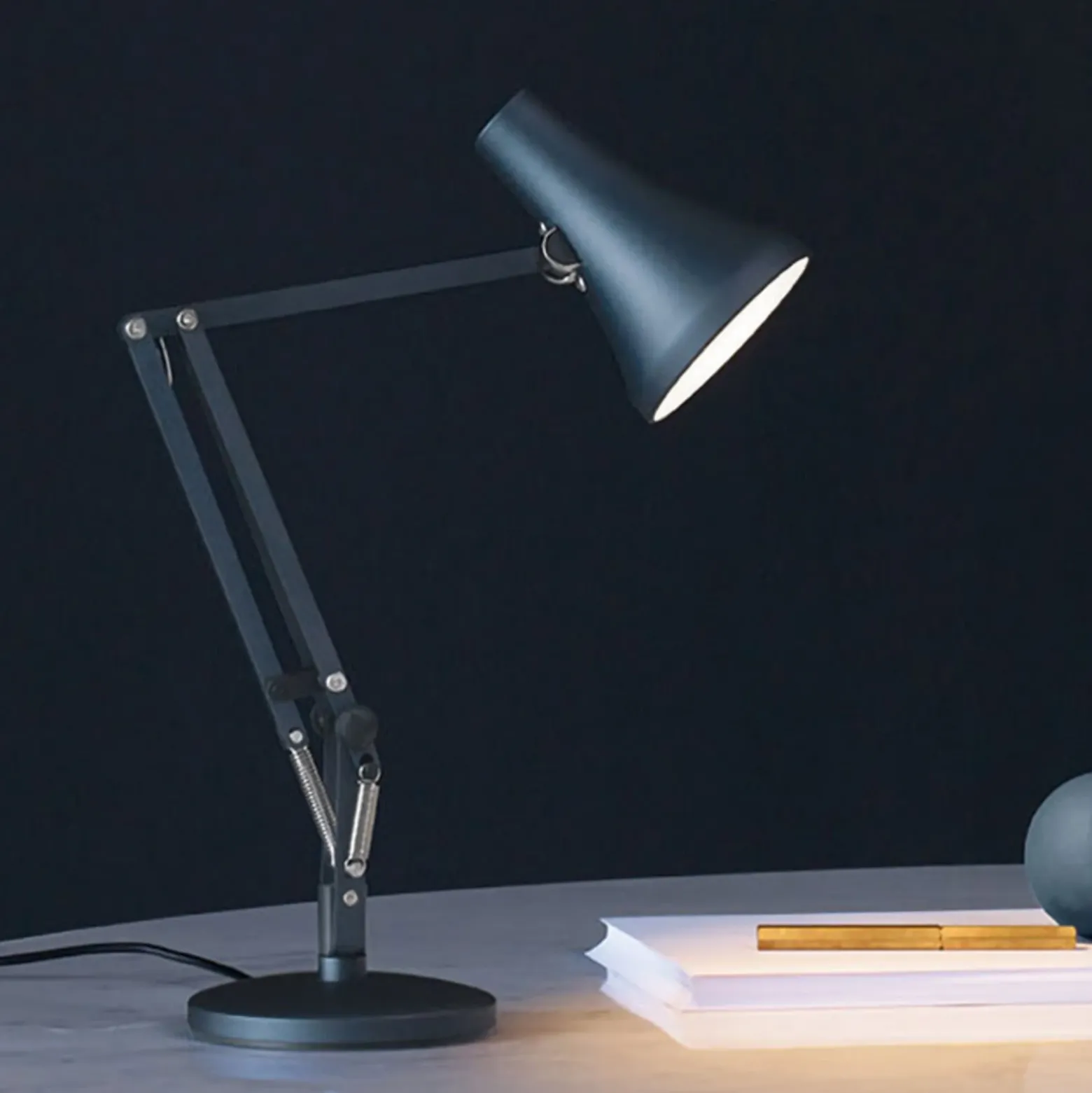 Anglepoise 90 Mini Mini Lámpara de mesa LED azul acero