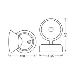 Apliqué de pared LED recargable NIGHTLUX CONE de OSRAM, negro, con regulador