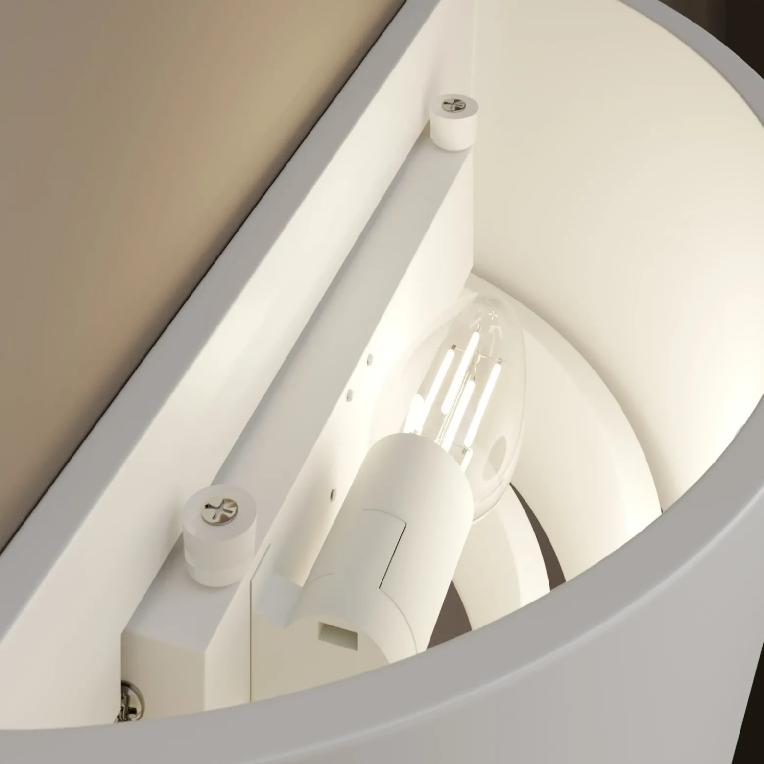 Aplique Azriel, blanco, semicircular, 3 niveles