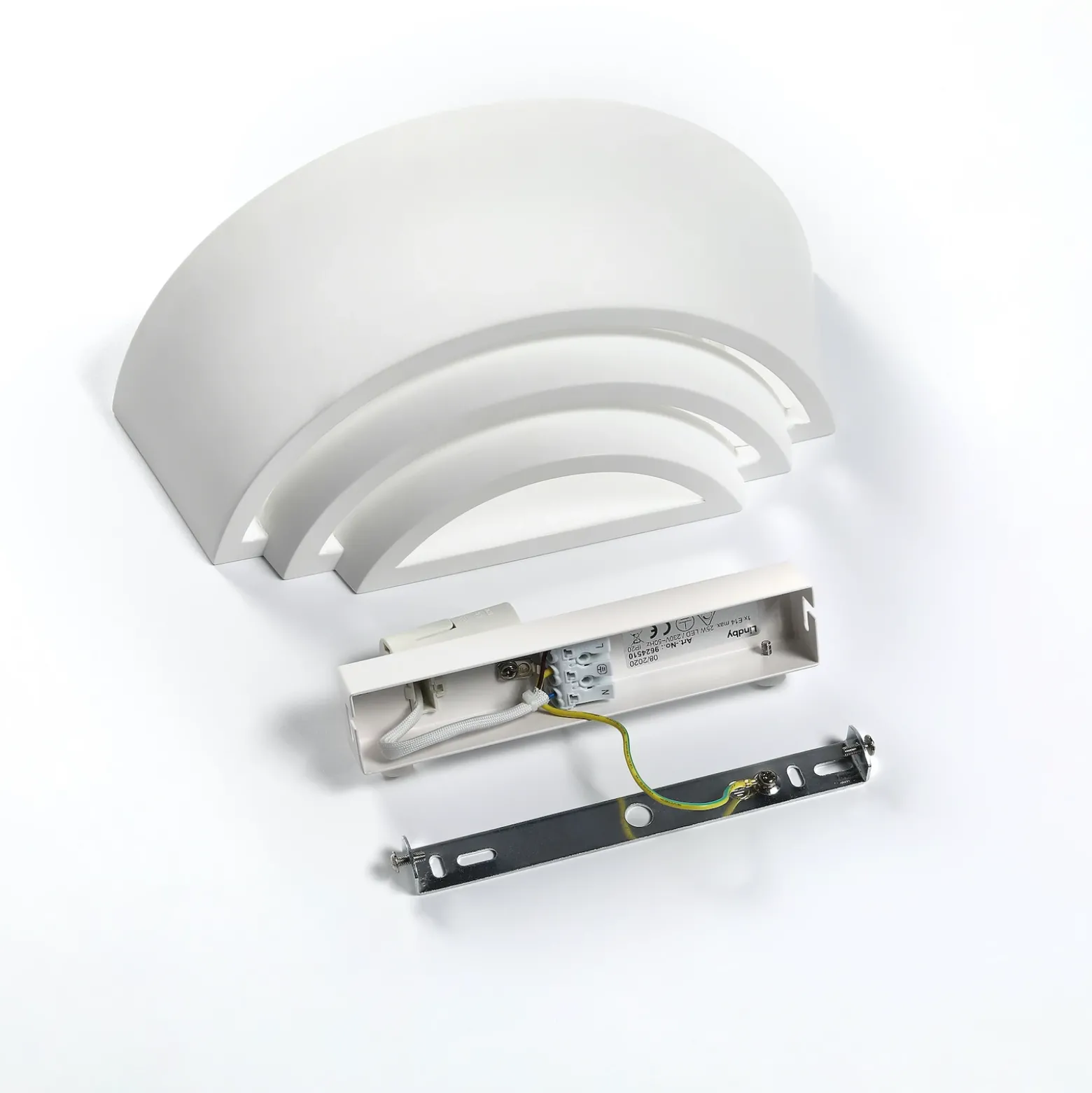 Aplique Azriel, blanco, semicircular, 3 niveles