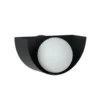 Aplique Benni, pantalla esférica de vidrio, negro