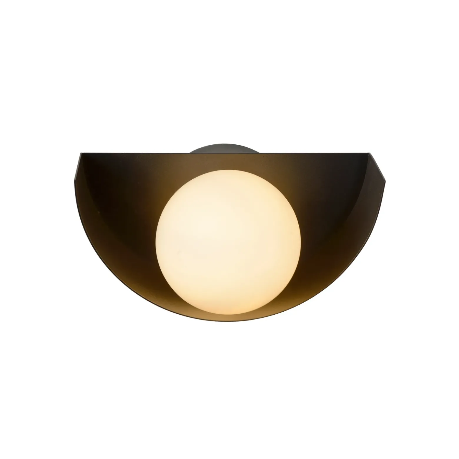 Aplique Benni, pantalla esférica de vidrio, negro