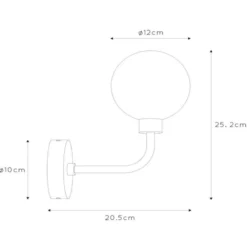 Aplique Berend de vidrio, altura 25,2 cm