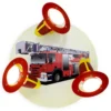 Aplique Camión de bomberos, rojo-amarillo, 3 luces