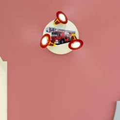 Aplique Camión de bomberos, rojo-amarillo, 3 luces