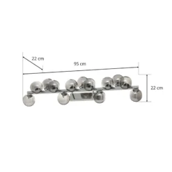 Aplique Dallas cromo, 13 luces