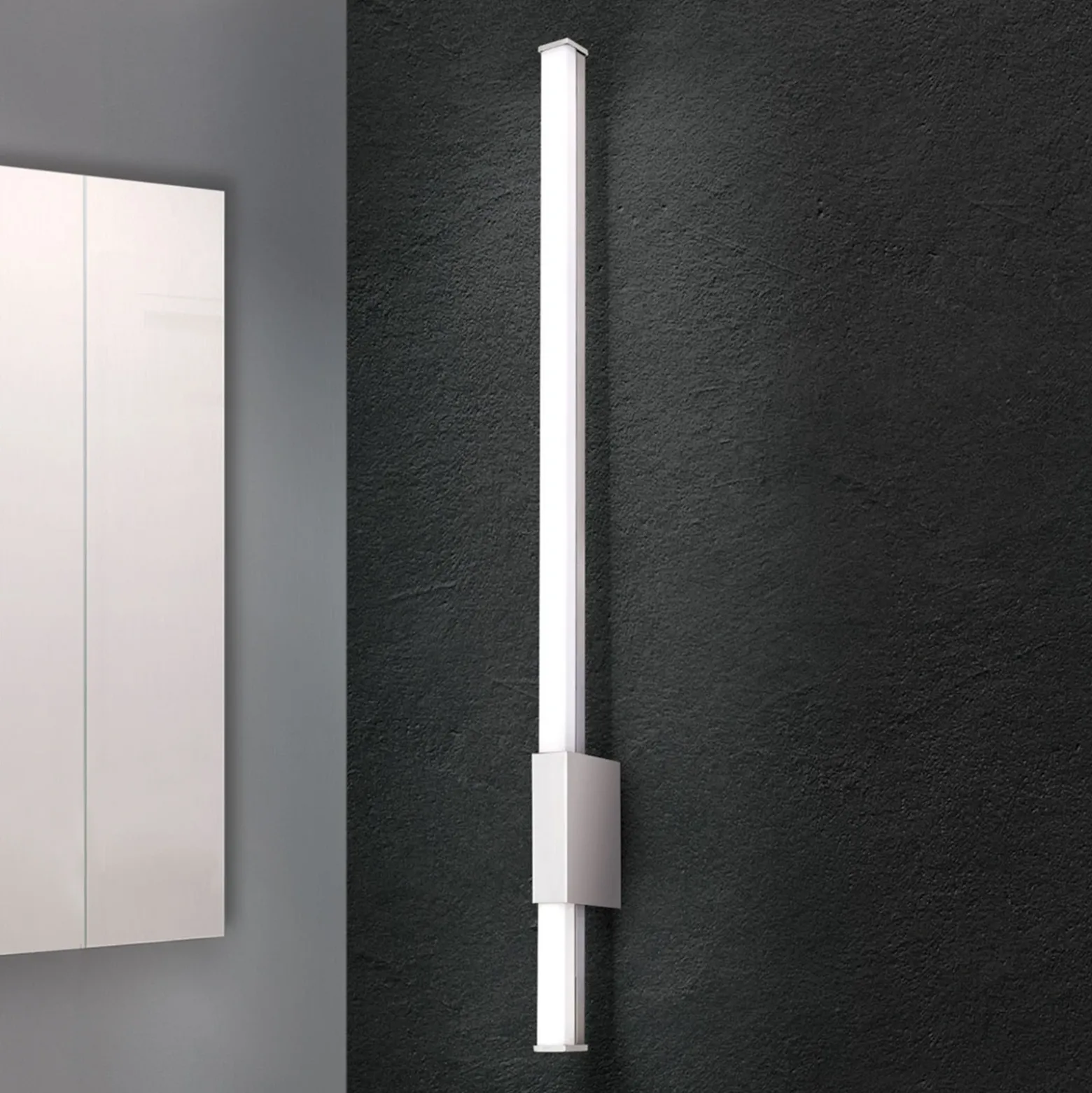Aplique de baño estrecho Argo con LED, IP44 60,5cm