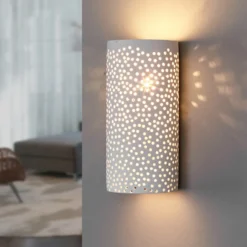Aplique de diseño calado Jiru de escayola blanca