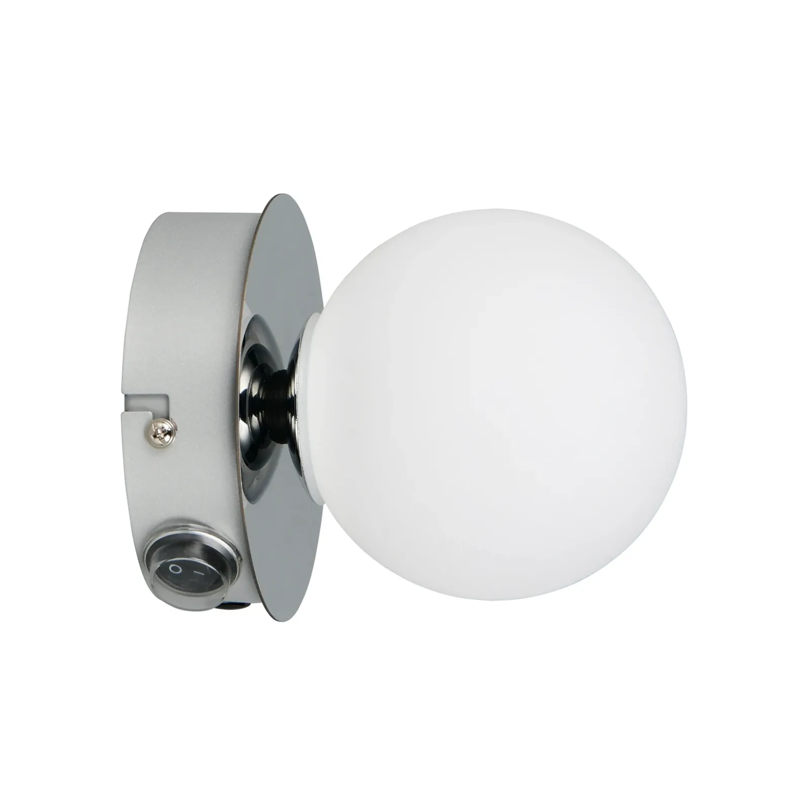 Aplique de pared Alfio, Ø 11 cm, color cromo, metal/vidrio, IP44