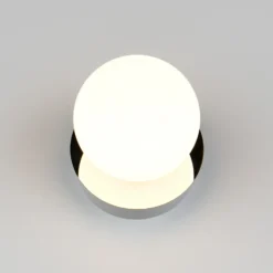 Aplique de pared Alfio, Ø 11 cm, color cromo, metal/vidrio, IP44
