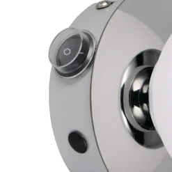 Aplique de pared Alfio, Ø 11 cm, color cromo, metal/vidrio, IP44