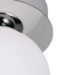 Aplique de pared Alfio, Ø 11 cm, color cromo, metal/vidrio, IP44