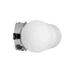 Aplique de pared Alfio, 50 cm de ancho, metal cromado/vidrio, IP44, 3 luces.