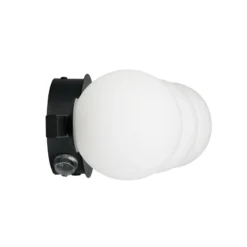 Aplique de pared Alfio, 50 cm, metal negro/cristal, IP44, 3 luces.