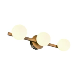 Aplique de pared Alfio, 50 cm, metal negro/cristal, IP44, 3 luces.
