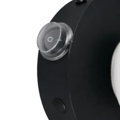 Aplique de pared Alfio, Ø 11 cm, negro mate, metal/cristal, IP44