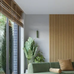 Aplique de pared ALORA, altura 30 cm, verde oliva, metal, 2 x GU10