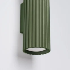 Aplique de pared ALORA, altura 30 cm, verde oliva, metal, 2 x GU10