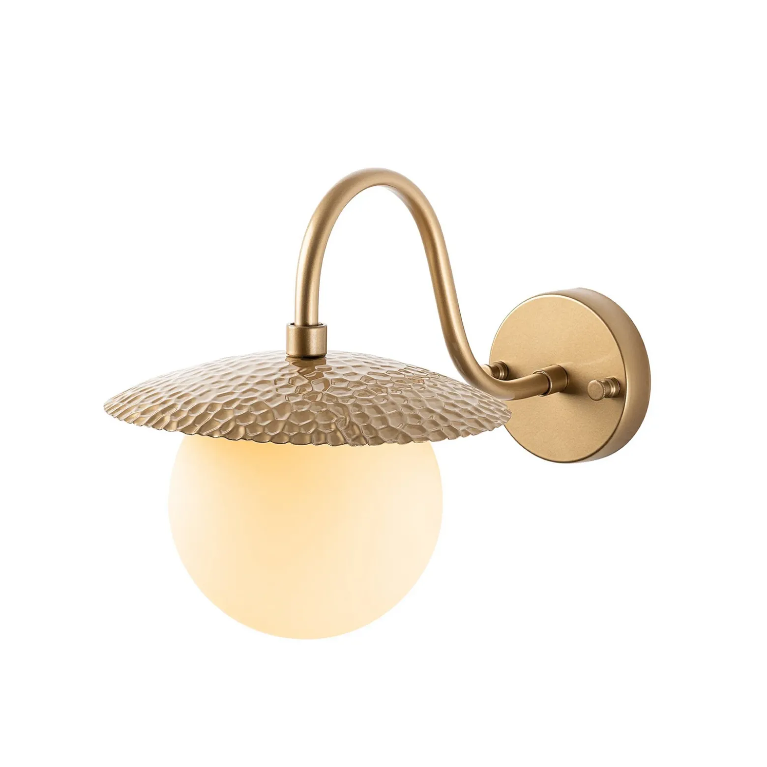 Aplique de pared Anemon, color dorado, altura 29 cm, metal/vidrio, E14