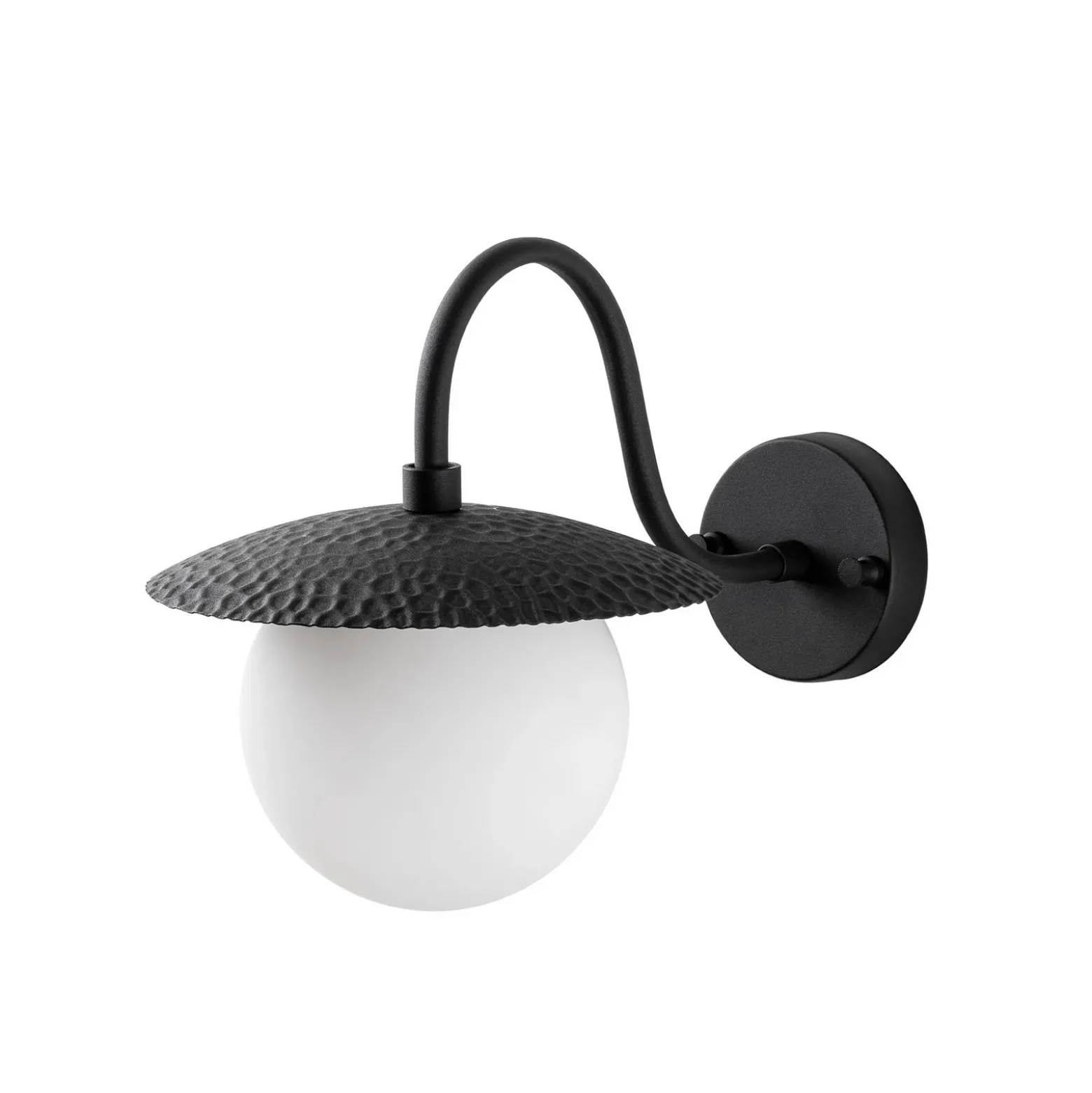 Aplique de pared Anemon, negro, altura 29 cm, metal/cristal, E14