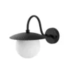 Aplique de pared Anemon, negro, altura 29 cm, metal/cristal, E14