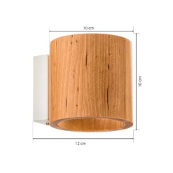 Aplique de pared Ara en forma de cilindro de madera