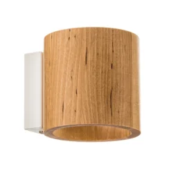Aplique de pared Ara en forma de cilindro de madera