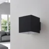 Aplique de pared Arcchio Zuzana, angular, negro, G9, 10 cm de ancho