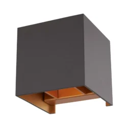 Aplique de pared Arcchio Zuzana, angular, negro-dorado, G9, 10 cm