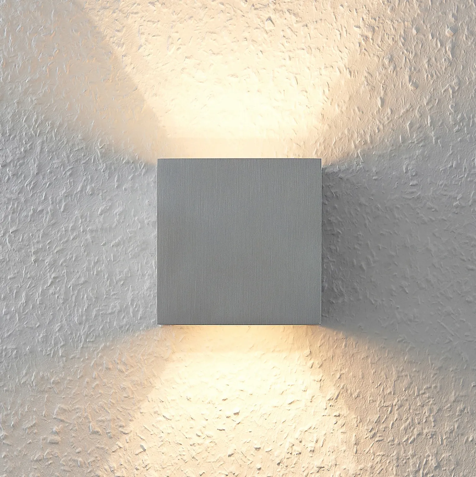 Aplique de pared Arcchio Zuzana, angular, color aluminio, G9, 10 cm