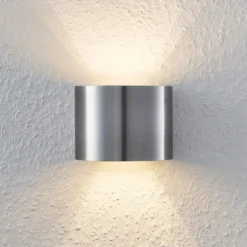 Aplique de pared Arcchio Zuzana, redondo, color aluminio, G9, 13 cm de ancho