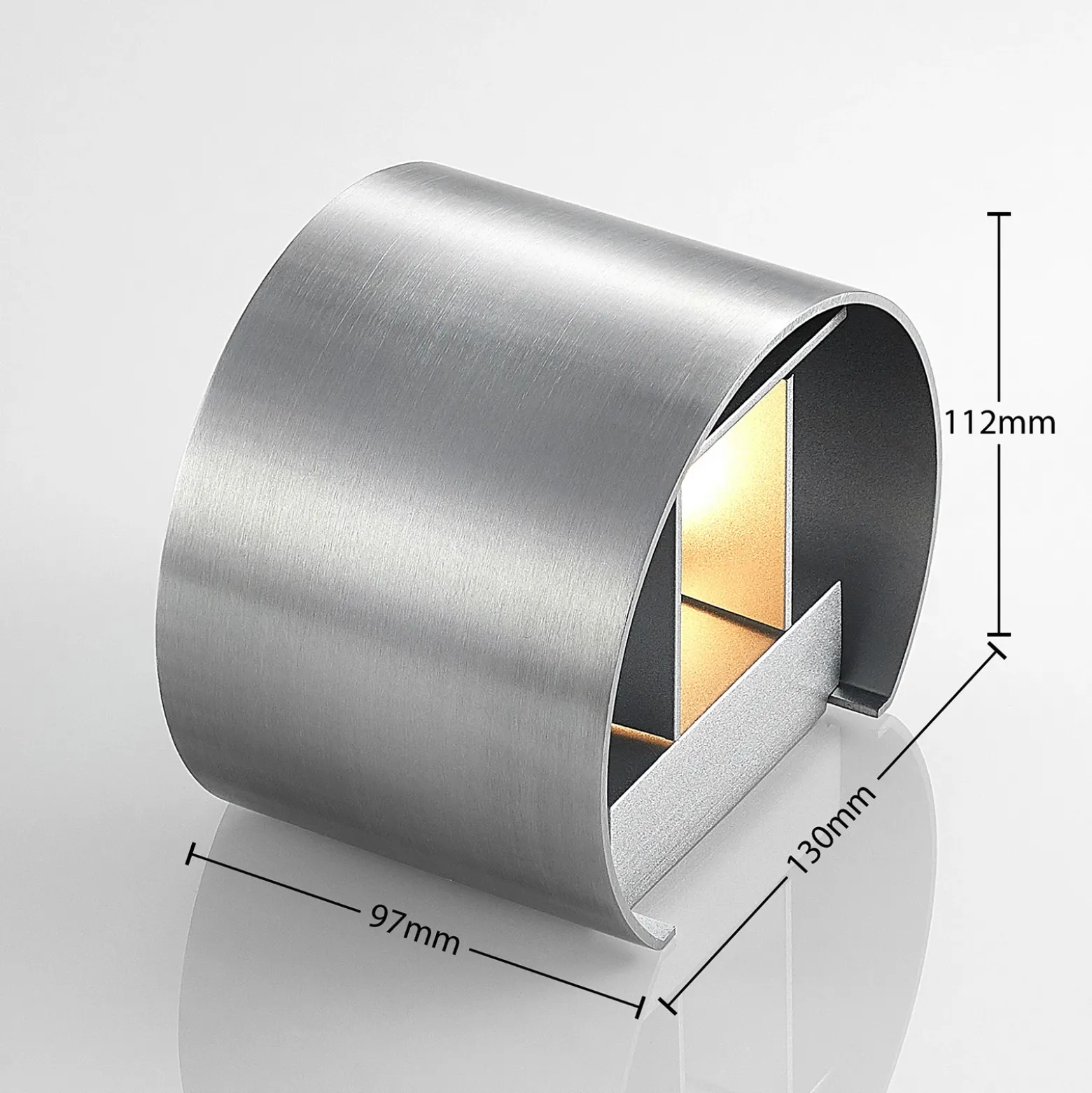 Aplique de pared Arcchio Zuzana, redondo, color aluminio, G9, 13 cm de ancho