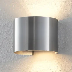Aplique de pared Arcchio Zuzana, redondo, color aluminio, G9, 13 cm de ancho