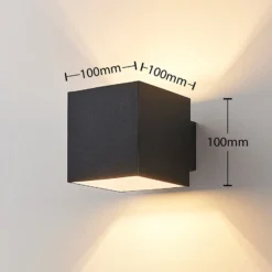 Aplique de pared Arcchio Zuzana, juego de 2, negro, G9, 10 cm de ancho