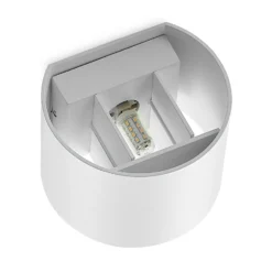 Aplique de pared Arcchio Zuzana, redondo, blanco, enchufe, G9, 13 cm