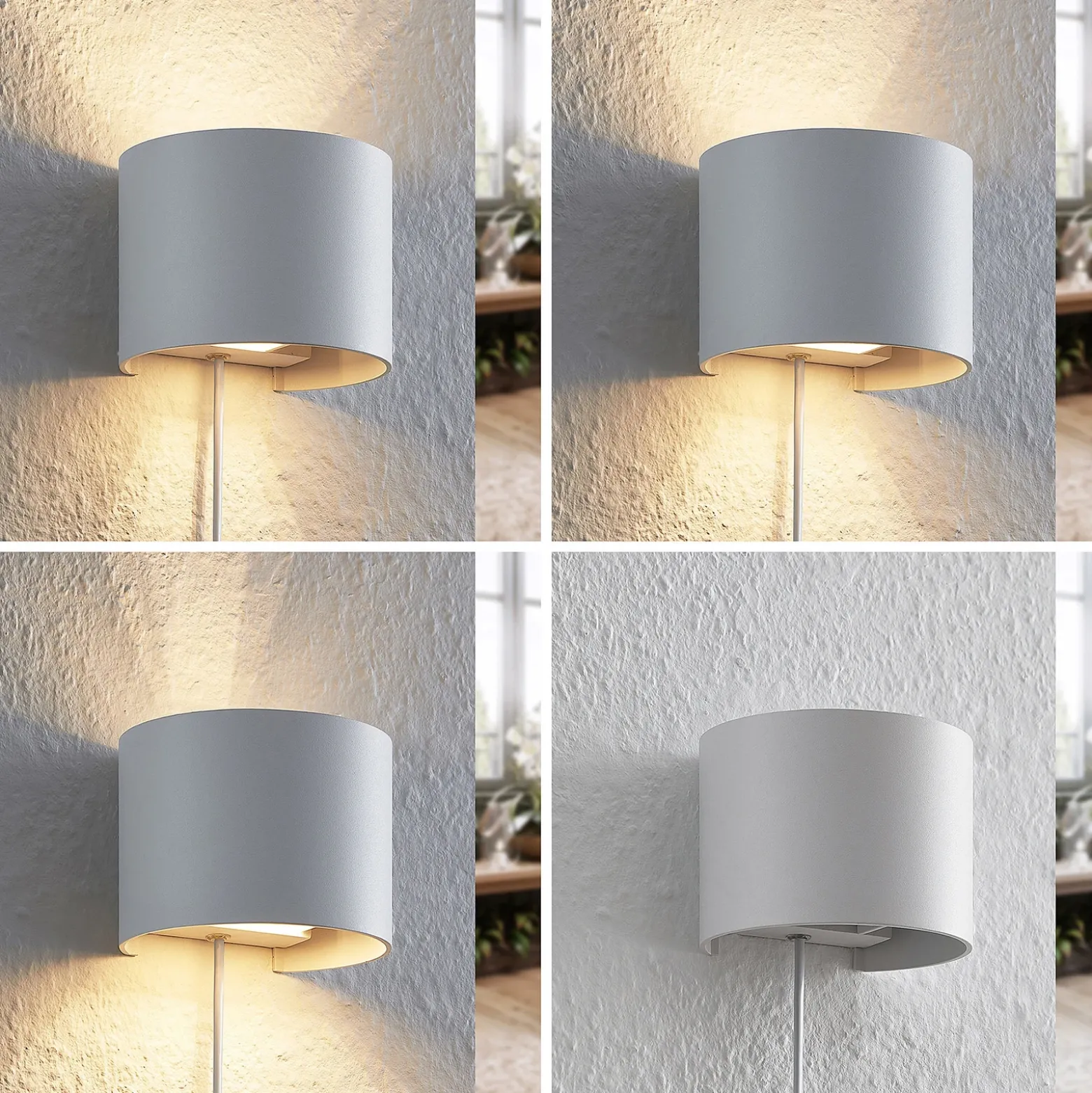 Aplique de pared Arcchio Zuzana, redondo, blanco, enchufe, G9, 13 cm