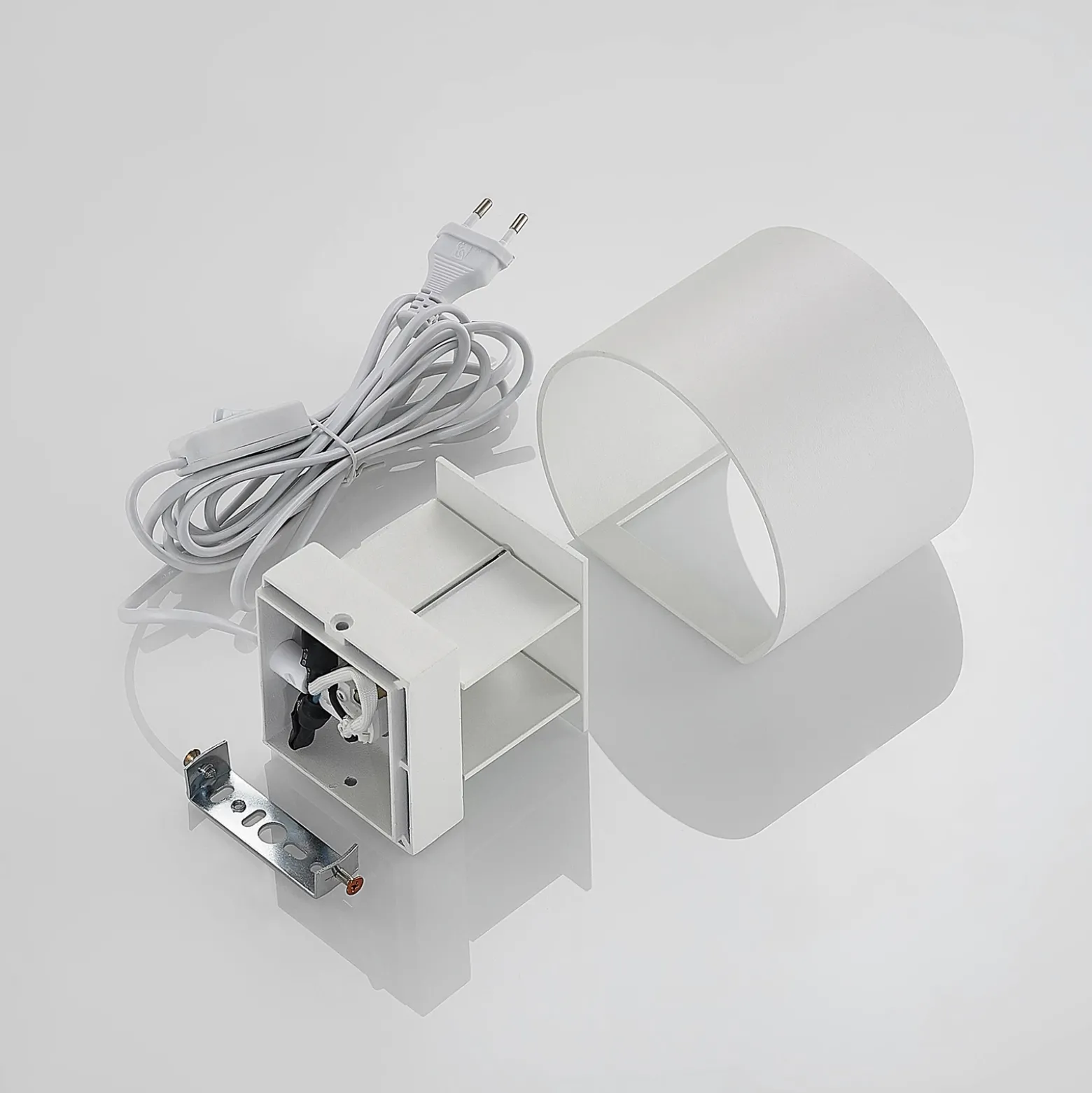 Aplique de pared Arcchio Zuzana, redondo, blanco, enchufe, G9, 13 cm