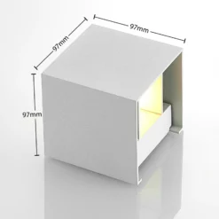 Aplique de pared Arcchio Zuzana, angular, blanco, G9, 10 cm de ancho