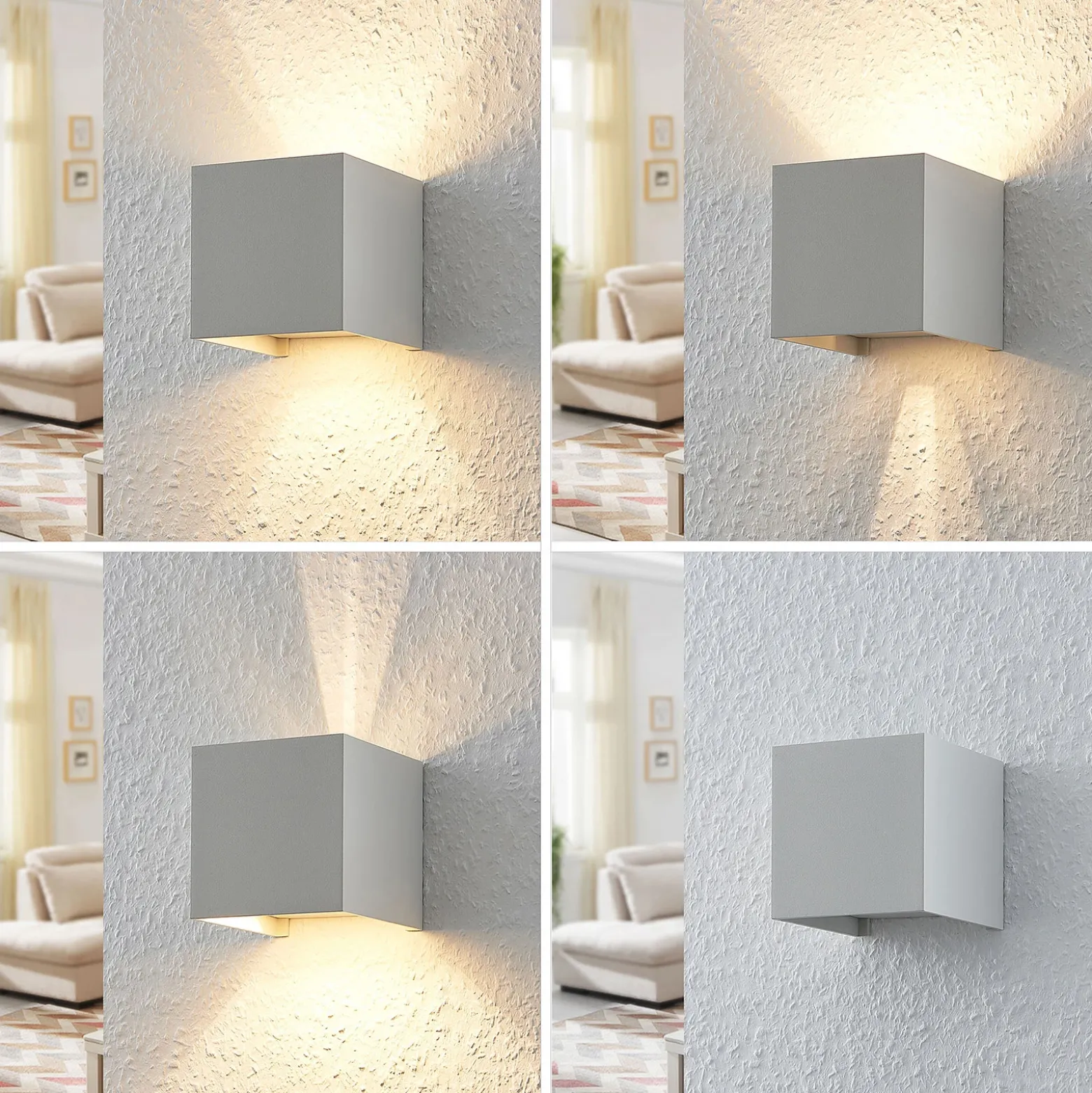 Aplique de pared Arcchio Zuzana, angular, blanco, G9, 10 cm de ancho